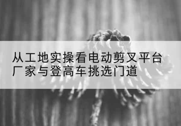 碌曲电动剪叉升降平台厂家-从工地实操看电动剪叉平台厂家与登高车挑选门道